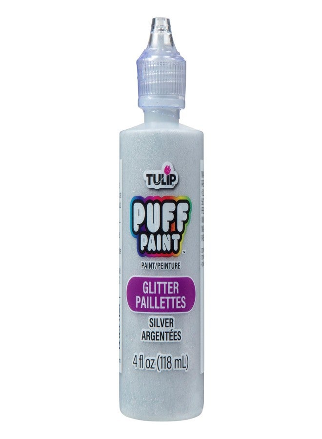 Tulip Puff Paint Glitter Silver, Great for Handmade Gifts and Décor Crafts, 4 fl. oz. - Image 1