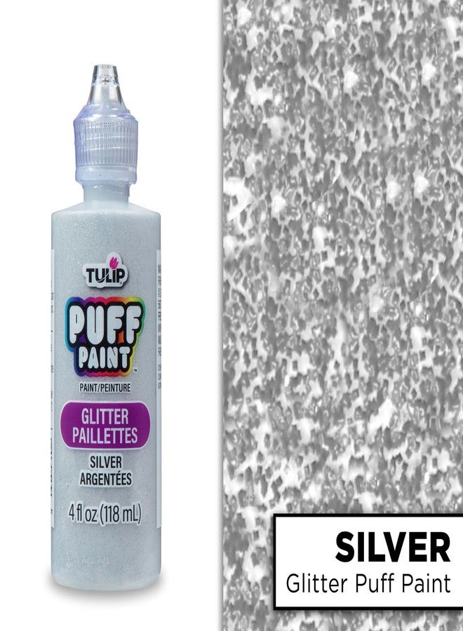 Tulip Puff Paint Glitter Silver, Great for Handmade Gifts and Décor Crafts, 4 fl. oz. - Image 2