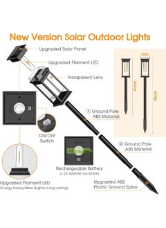 MOMENT 2 Pack Solar Lights For Outdoor Garden, Decorative Light Solar Garden Lights, Ip65 Waterproof, Auto On/Off Led Solar Lamp For Garden Paths, Patio, Lawn  - Image 4