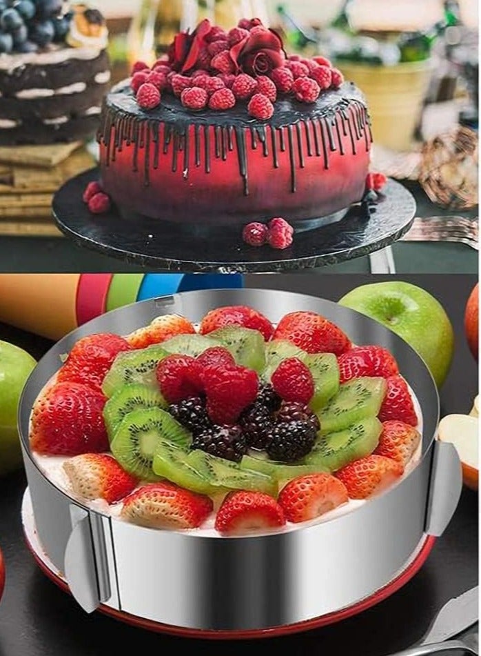 Stainless Steel 6 to12 Inch Adjustable Cake Mousse Mould Cake Baking Cake Decor Mould Ring Cake Decorating Mould Baking Ring