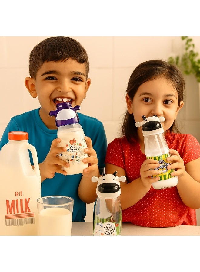 تيتيز طقم قارورة زجاج شكل بقرة للحليب أو العصير للأطفال 2 حبة صغيرة 250 مل - Image 3