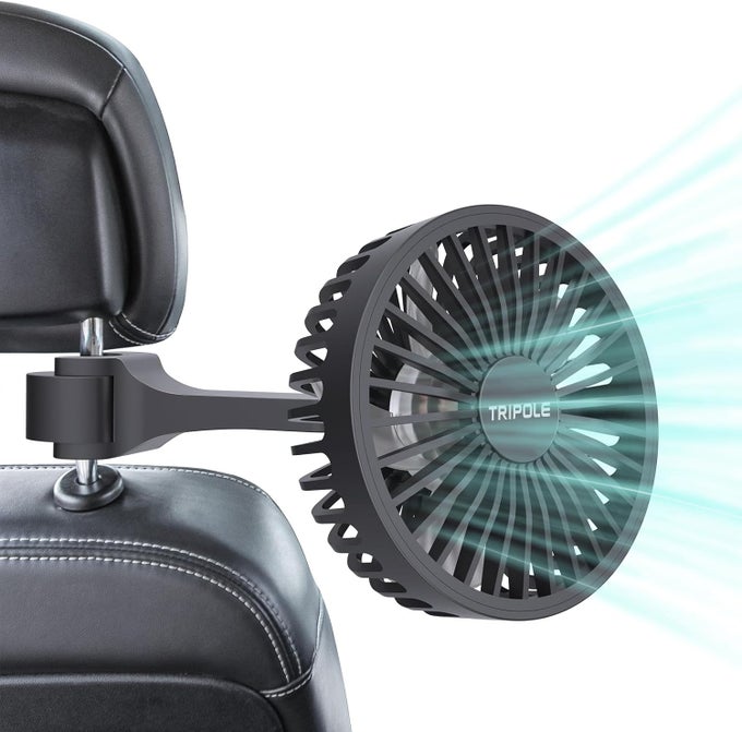 USB Powered Car Fan for Rear Seat with Adjustable Clip - 3 Speed 5V Fan for Vehicles, SUVs, RVs