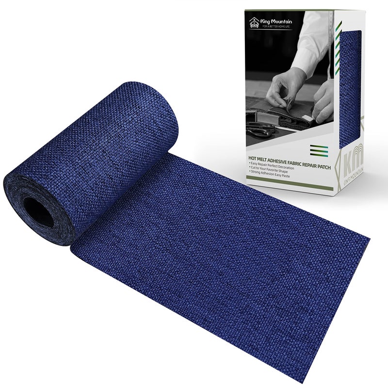 King Mountain Premium Linen Fabric Ironon Repair Patch InsideOutside Fabric Repair Patch 3x60 with Backing Glue Linen Repair Decorative Patch kit Linen3x60 Dark Blue