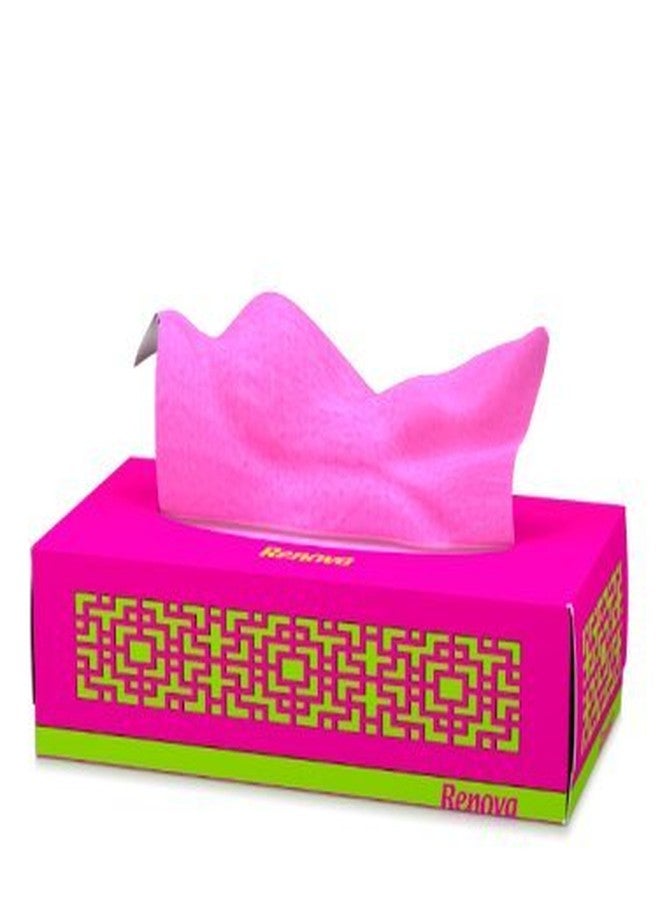 Renova Paper Facial Tissues - Fuchsia , 3 Ply , Extra-soft , Double Faced Tissues With One Side White , First Time In INDIA. - Image 1