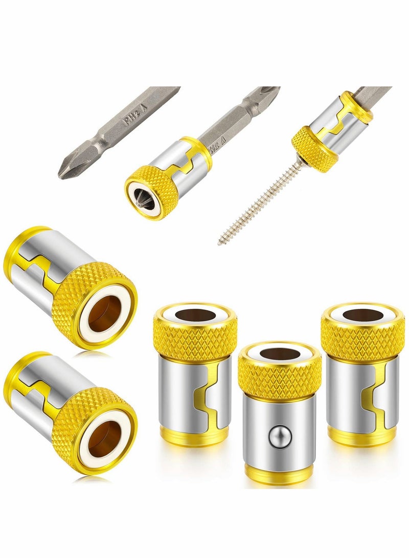 5pcs Magnetic Screw Ring, Removable Metal Magnetizer Screw for 1/4 Inch Hex Screwdriver and Power Bits - Image 1