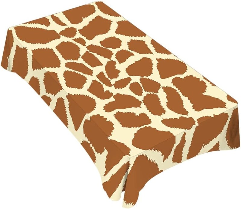 TKS MITLAN Tablecloth Animal Prints Brown Table Cloth Rectangle Table 60 x 84 Inch Giraffe Skin Texture Irregular Geometric Shape Fashion Kitchen Decorations for Home Dinner Party - Image 1