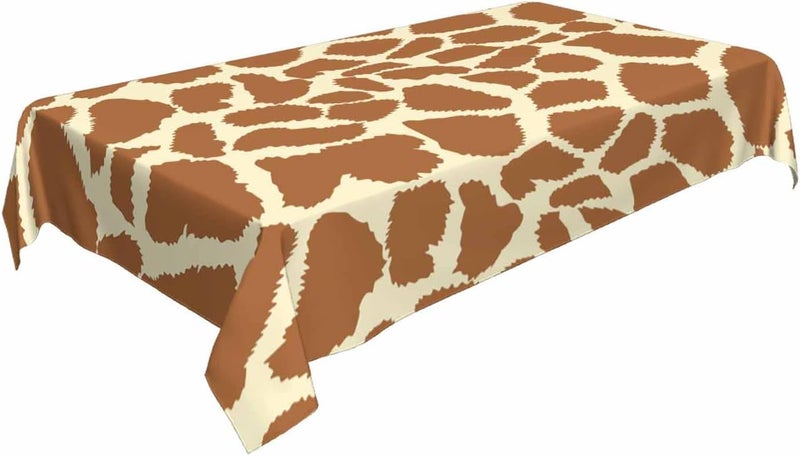 TKS MITLAN Tablecloth Animal Prints Brown Table Cloth Rectangle Table 60 x 84 Inch Giraffe Skin Texture Irregular Geometric Shape Fashion Kitchen Decorations for Home Dinner Party - Image 3