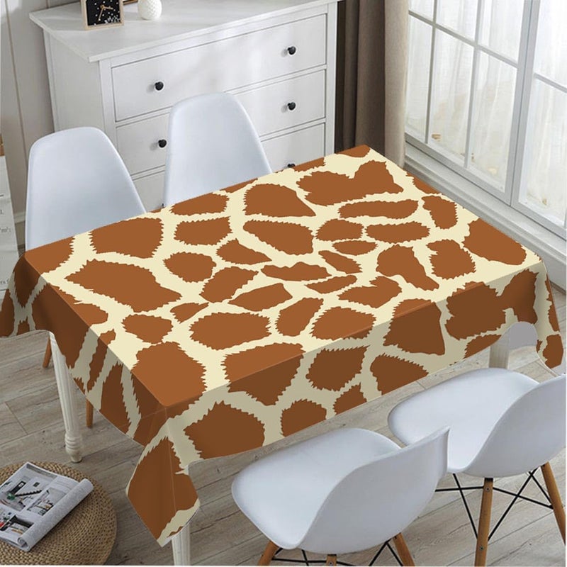 TKS MITLAN Tablecloth Animal Prints Brown Table Cloth Rectangle Table 60 x 84 Inch Giraffe Skin Texture Irregular Geometric Shape Fashion Kitchen Decorations for Home Dinner Party - Image 4