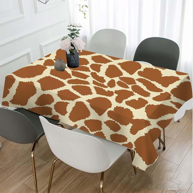 TKS MITLAN Tablecloth Animal Prints Brown Table Cloth Rectangle Table 60 x 84 Inch Giraffe Skin Texture Irregular Geometric Shape Fashion Kitchen Decorations for Home Dinner Party - Image 2