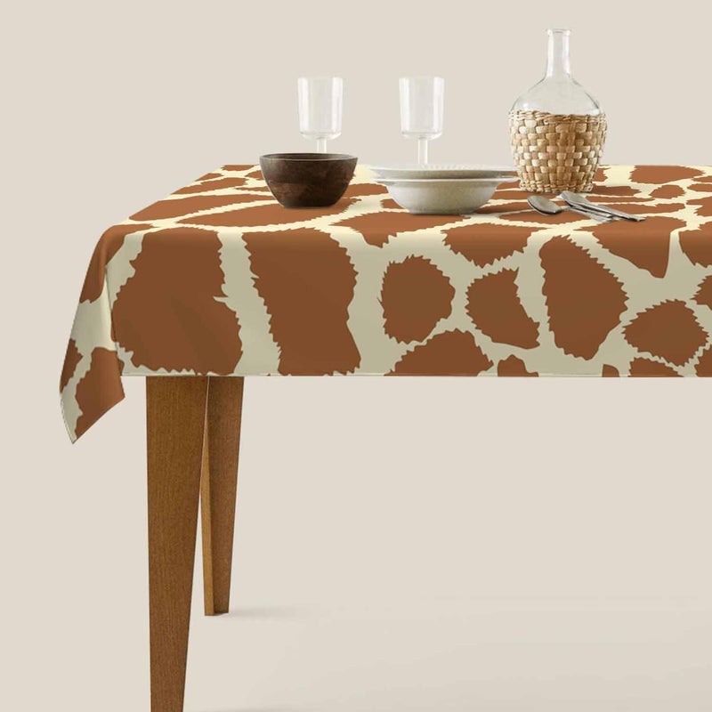 TKS MITLAN Tablecloth Animal Prints Brown Table Cloth Rectangle Table 60 x 84 Inch Giraffe Skin Texture Irregular Geometric Shape Fashion Kitchen Decorations for Home Dinner Party - Image 5