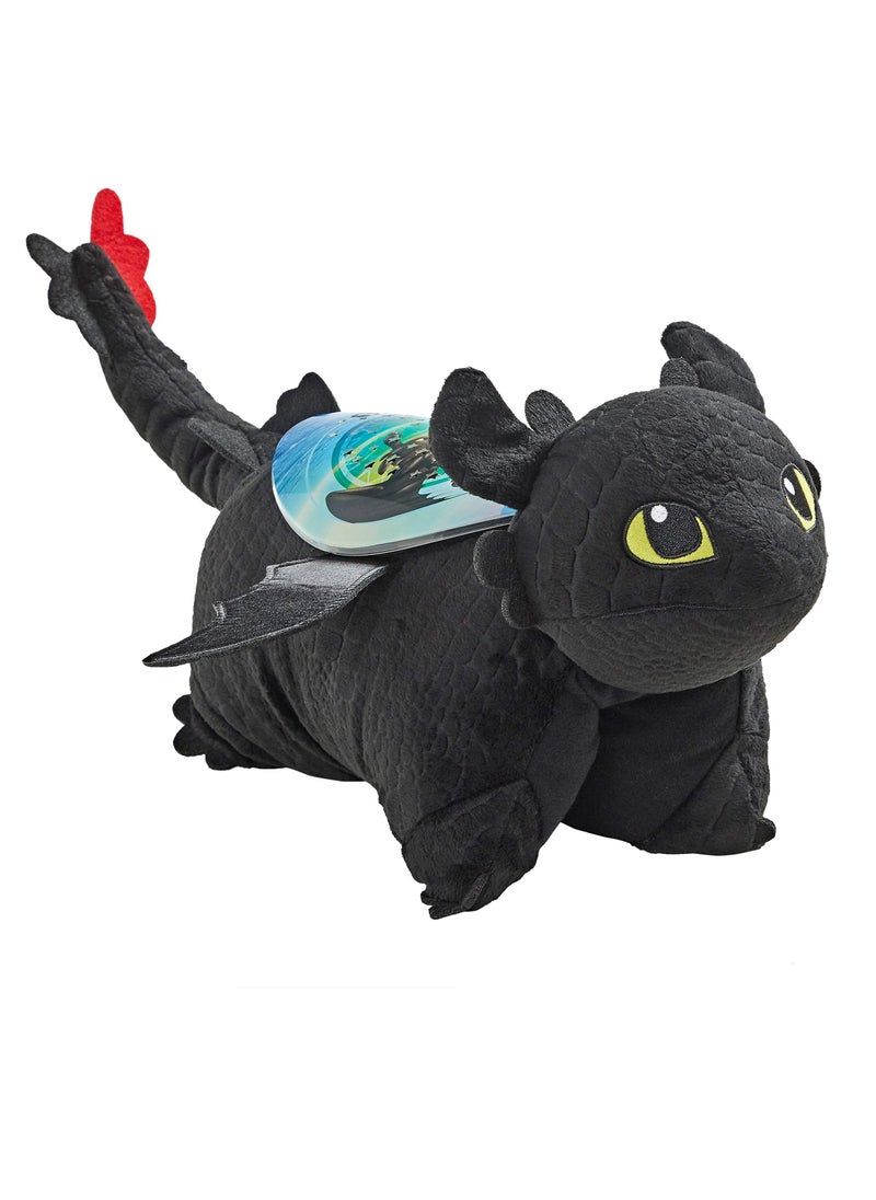 Pillow Pets Pillow Pets NBC Universal How to Train Your Dragon Toothless Sleeptime Lite 11" Stuffed Animal Plush Toy , Rainbow , Black  - Image 2