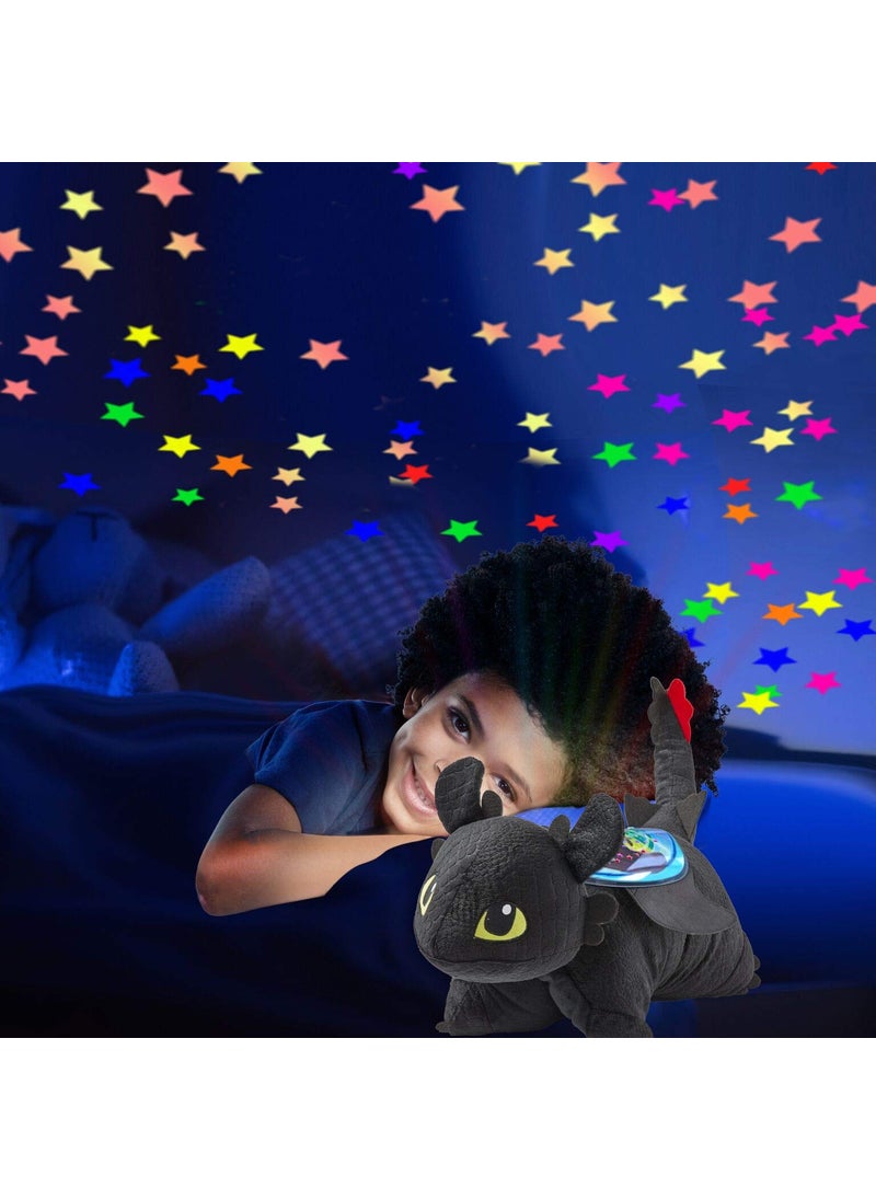 Pillow Pets Pillow Pets NBC Universal How to Train Your Dragon Toothless Sleeptime Lite 11" Stuffed Animal Plush Toy , Rainbow , Black  - Image 5
