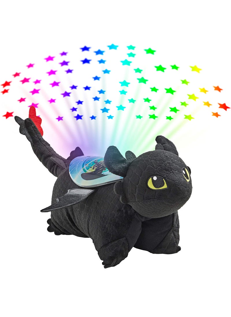 Pillow Pets Pillow Pets NBC Universal How to Train Your Dragon Toothless Sleeptime Lite 11" Stuffed Animal Plush Toy , Rainbow , Black  - Image 1