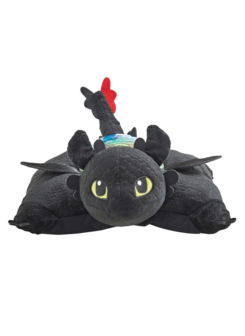 Pillow Pets Pillow Pets NBC Universal How to Train Your Dragon Toothless Sleeptime Lite 11" Stuffed Animal Plush Toy , Rainbow , Black  - Image 4