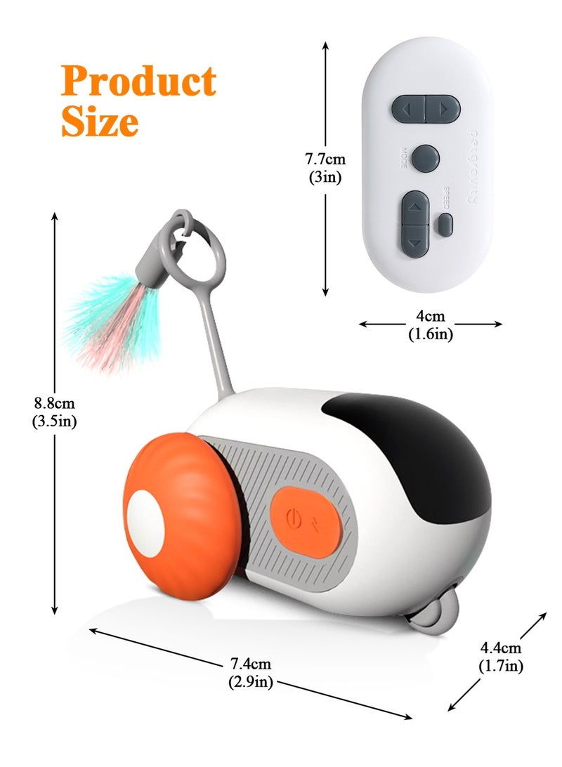 URbazaar Remote Control Cat Toy,Upgraded Interactive Cat Toys for Indoor Cats,Smart Cat Toy Car with Feathers,Cat Mouse Toys,rc Interactive Cat Toy Self Play,USB Rechargeable - Image 2