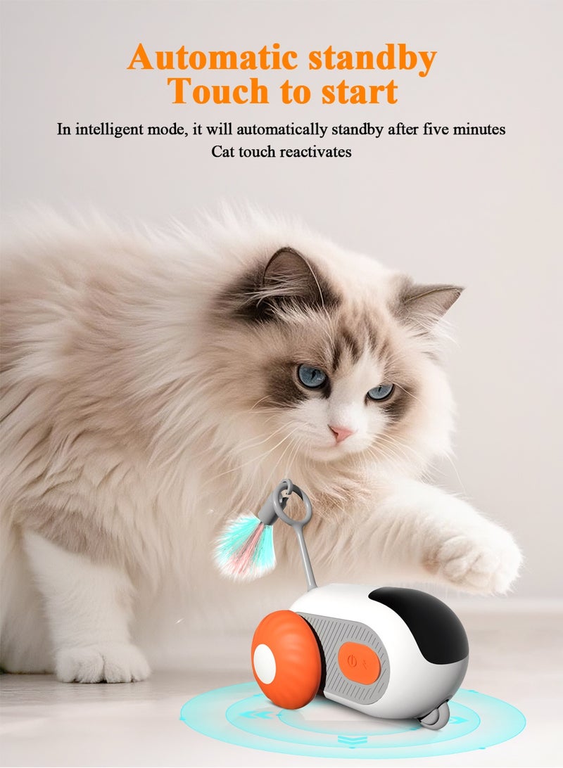 URbazaar Remote Control Cat Toy,Upgraded Interactive Cat Toys for Indoor Cats,Smart Cat Toy Car with Feathers,Cat Mouse Toys,rc Interactive Cat Toy Self Play,USB Rechargeable - Image 5