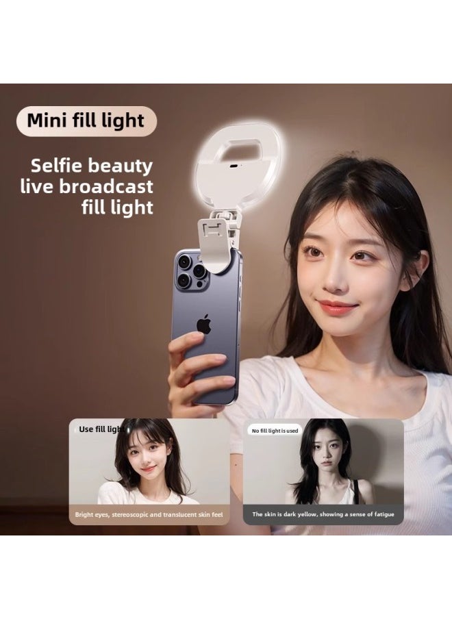 Generic Mobile Phone Fill Light Portable Mobile Phone Self-timer Clip Light Charging Ring-shaped Beauty Self-timer Pocket Fill Light-Specifications:Ring Fill Light  + Desktop Tripod  - Image 5
