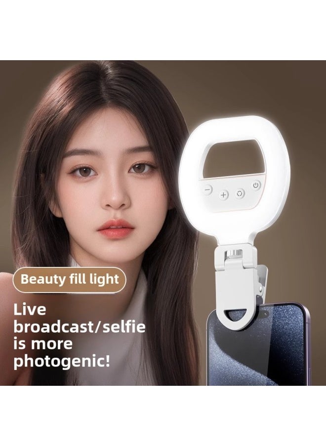 Generic Mobile Phone Fill Light Portable Mobile Phone Self-timer Clip Light Charging Ring-shaped Beauty Self-timer Pocket Fill Light-Specifications:Ring Fill Light  + Desktop Tripod  - Image 2