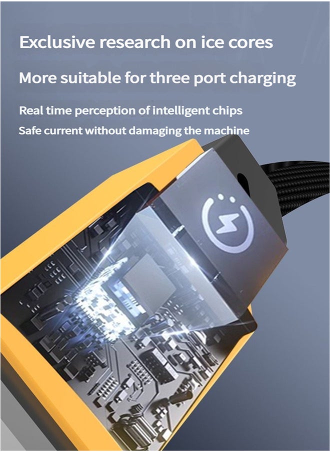 hoco. - GaN Mecha Cable 3-in-1 6A Super Fast Charging 240W Data Cable Is Suitable for Apple, Huawei, Samsung Type-C, Android - Image 1