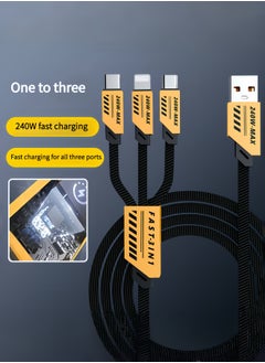 hoco. GaN Mecha Cable 3-in-1 6A Super Fast Charging 240W Data Cable Is Suitable for Apple, Huawei, Samsung Type-C, Android  - Image 1