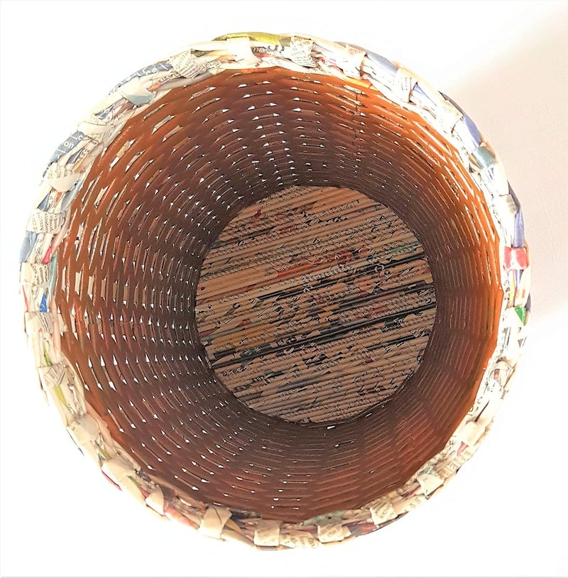 Sonas Creation PAPERUS Brown Opentop Dustbin Waste Basket Trash Can Indoor Planter Vase Storage Basket Standard Size 10 Liter 11 inch Tall EcoFriendly Handmade of Paper Ropes - Image 4