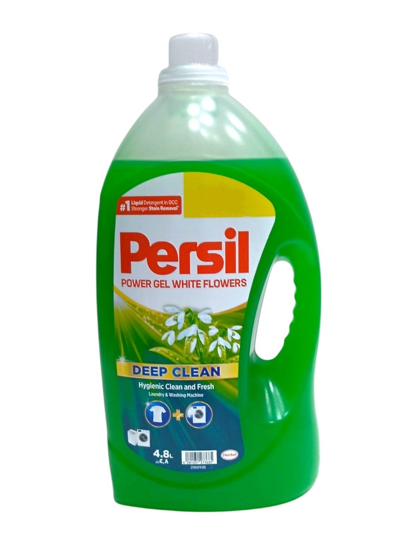 Persil Power Gel White Flowers Deep Clean, Hygienic Clean And Fresh, 4.8 liters