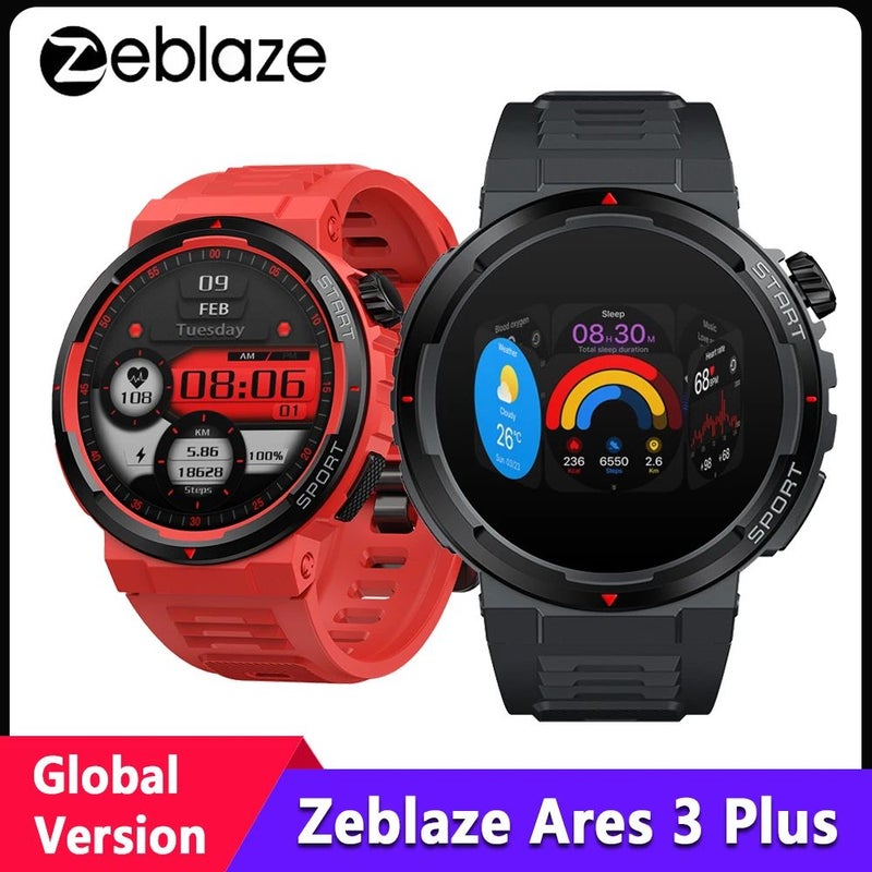 زيبليز ساعة ذكية Zeblaze Ares 3 Plus - أحمر - Image 2