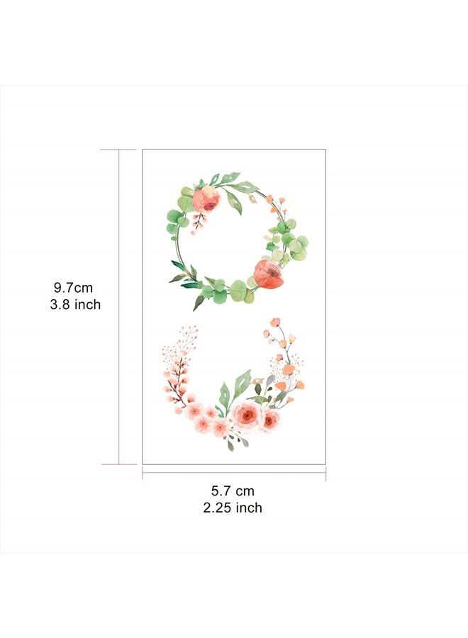 Everjoy Flowers Temporary Tattoos Stickers, Watercolor Roses, Peony, Daisy, Botanical Body Art Fake Tattoos for Women, Girls and Kids - 20 Pcs - Image 5