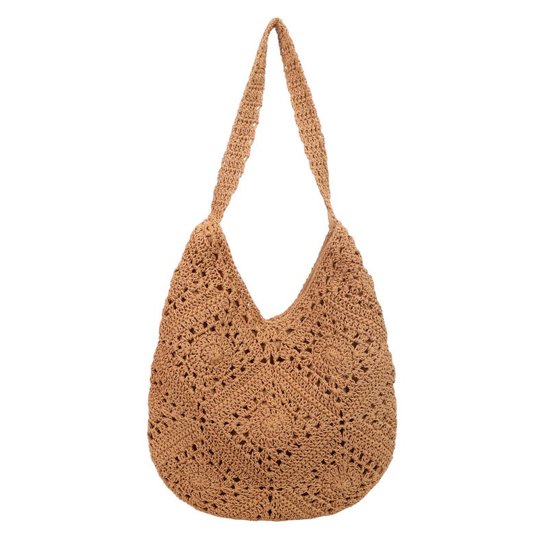 2025 Style Woven Bag Handmade Daisy Straw Woven Bag Women'S Travel Seaside Vacation Portable Shoulder Bag - Image 1