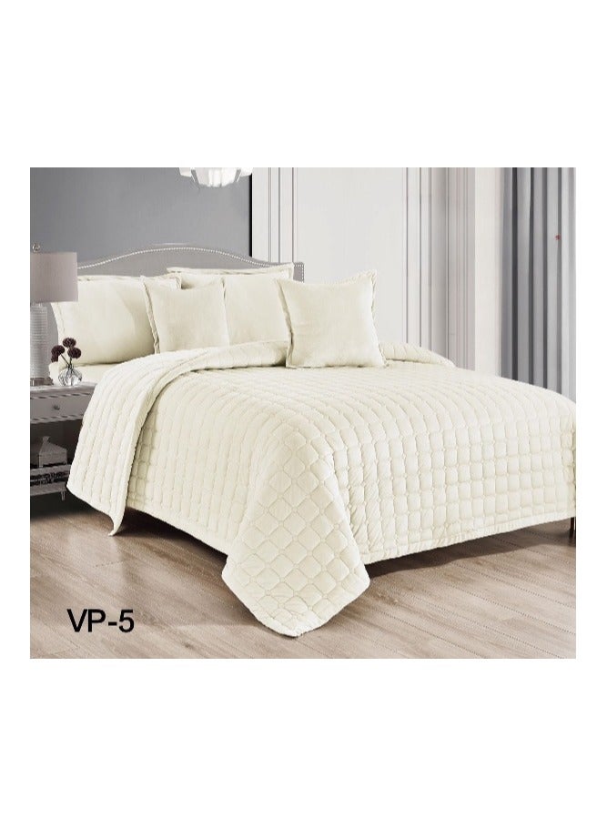 6 Pieces Soft Winter Plain Compressed Double Bed Sheet Quilt Size 240x200 cm Microfiber