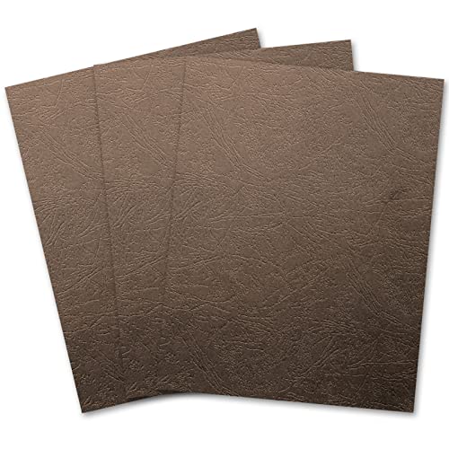 Binditek 100 Pack Grain Texture Paper Binding Presentation Covers, 230 GSM, 12 Mil, 85lb, Un-Punched, Square Corners, 8.5 x 11 Inches, Coffee Color, for Students and Coworkers - Image 1