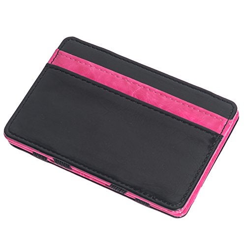 CKLT Men's Fashion Magic Money Clip Leather Minimalistic Slim Wallet Rosered - Image 3
