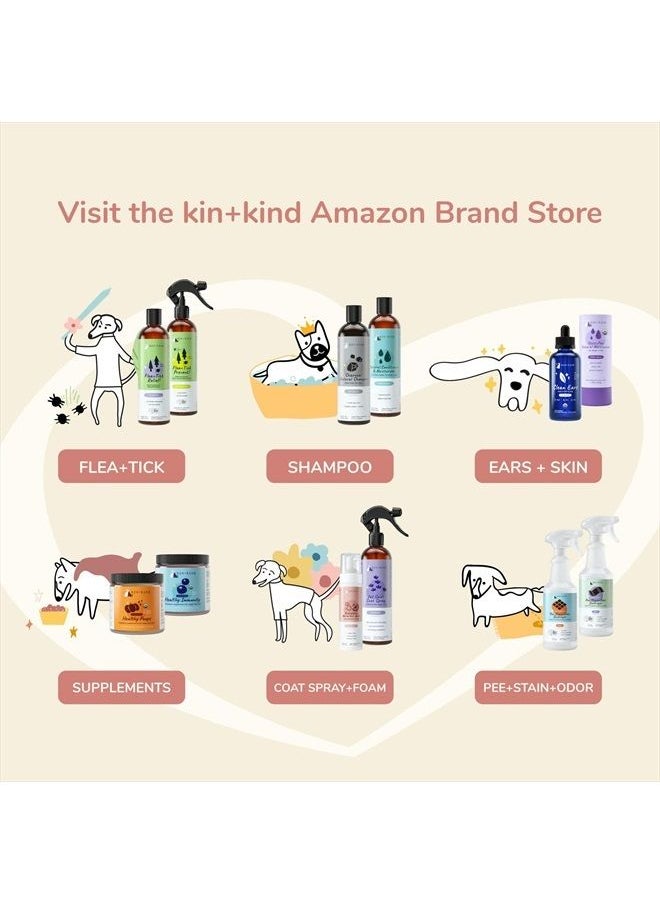 Kin+Kind - Waterless Dry Shampoo for Dogs - Rinse-Free, Eliminate Itch and Odor, Natural Formula with Witch Hazel, Coconut Oil, Olive Oil and Lavender - Made in USA - Image 1