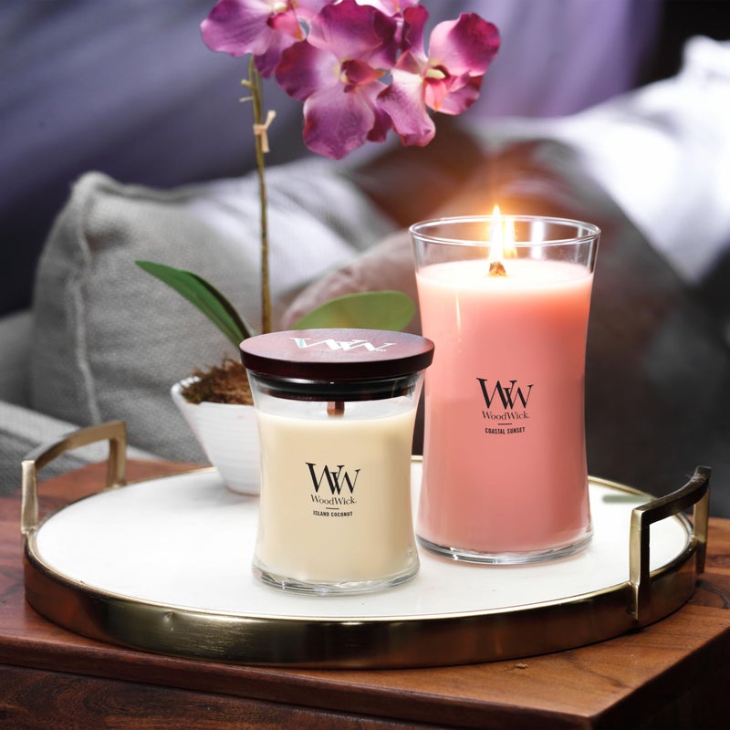 WoodWick Large Hourglass Candle Coastal Sunset Scent Crackles as it burns Premium Soy Blend Wax 21oz Perfect for gifting - Image 5