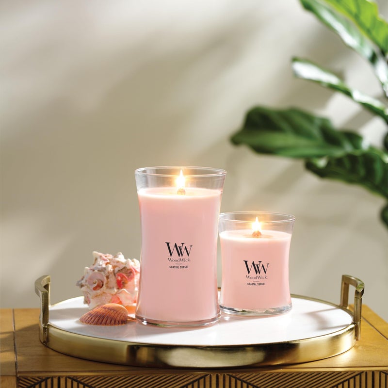WoodWick Large Hourglass Candle Coastal Sunset Scent Crackles as it burns Premium Soy Blend Wax 21oz Perfect for gifting - Image 2