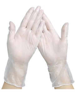 Fetco 200 Pcs Disposable Vinyl Gloves Transparent Clear Plastic Gloves Food Safe Gloves Powder-Free Latex-Free for Cooking House cleaning Food Prep - Medium  - Image 1
