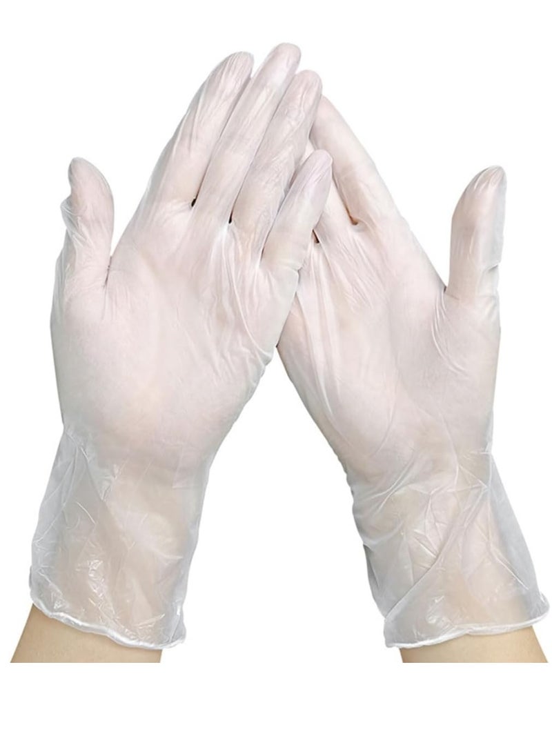 Fetco 200 Pcs Disposable Vinyl Gloves Transparent Clear Plastic Gloves Food Safe Gloves Powder-Free Latex-Free for Cooking House cleaning Food Prep - Medium  - Image 1