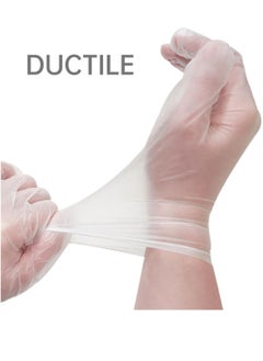 Fetco 200 Pcs Disposable Vinyl Gloves Transparent Clear Plastic Gloves Food Safe Gloves Powder-Free Latex-Free for Cooking House cleaning Food Prep - Medium  - Image 5