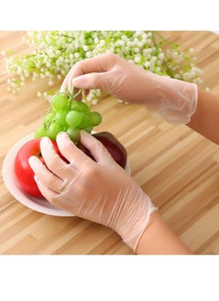 Fetco 200 Pcs Disposable Vinyl Gloves Transparent Clear Plastic Gloves Food Safe Gloves Powder-Free Latex-Free for Cooking House cleaning Food Prep - Medium  - Image 2