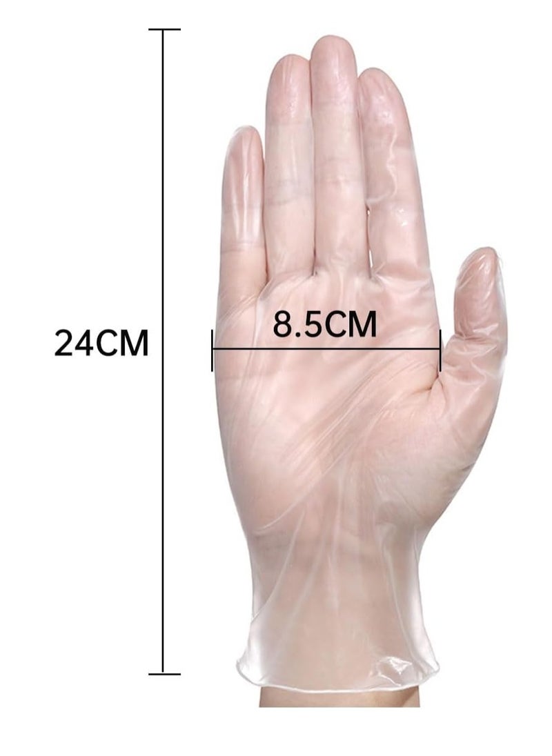 Fetco 200 Pcs Disposable Vinyl Gloves Transparent Clear Plastic Gloves Food Safe Gloves Powder-Free Latex-Free for Cooking House cleaning Food Prep - Medium  - Image 3
