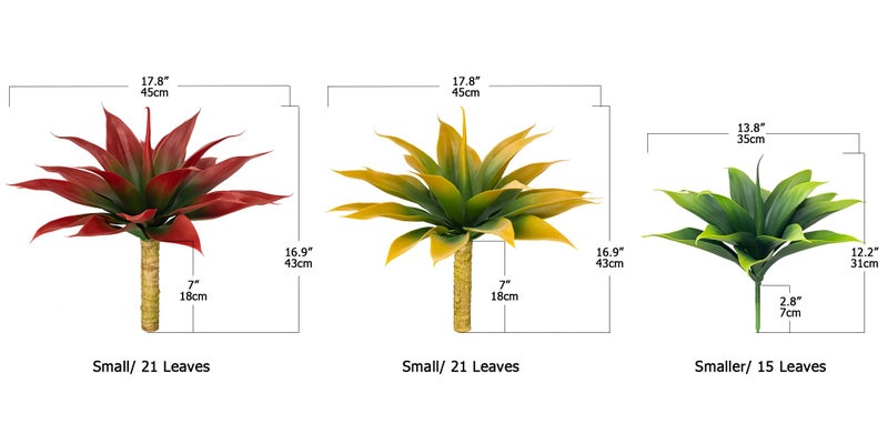 Ttranewsoo Artificial Agave Plants,Large UV Resistant Fake Agave Planters for Indoor and Outdoor Decorating Tropical Plant Succulents Greenery Indoor Decor (2Pack,18" Red) - Image 3