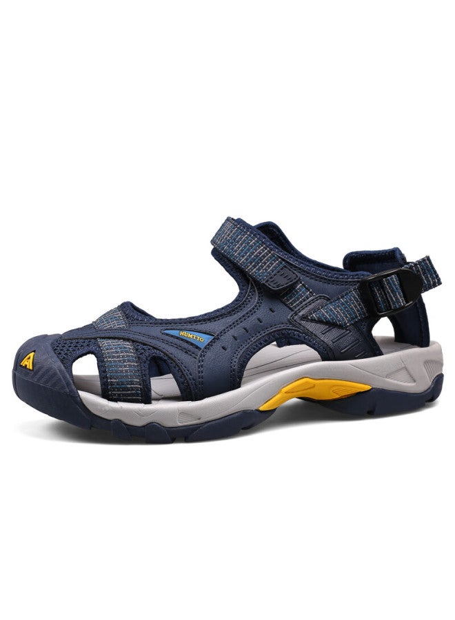 Humtto Summer Beach Sandals, Outdoor Camping And Stream Tracing Shoes, Men'S Lightweight Breathable Closed-Toe Sandals, Navy Blue, Size 41 - Image 3
