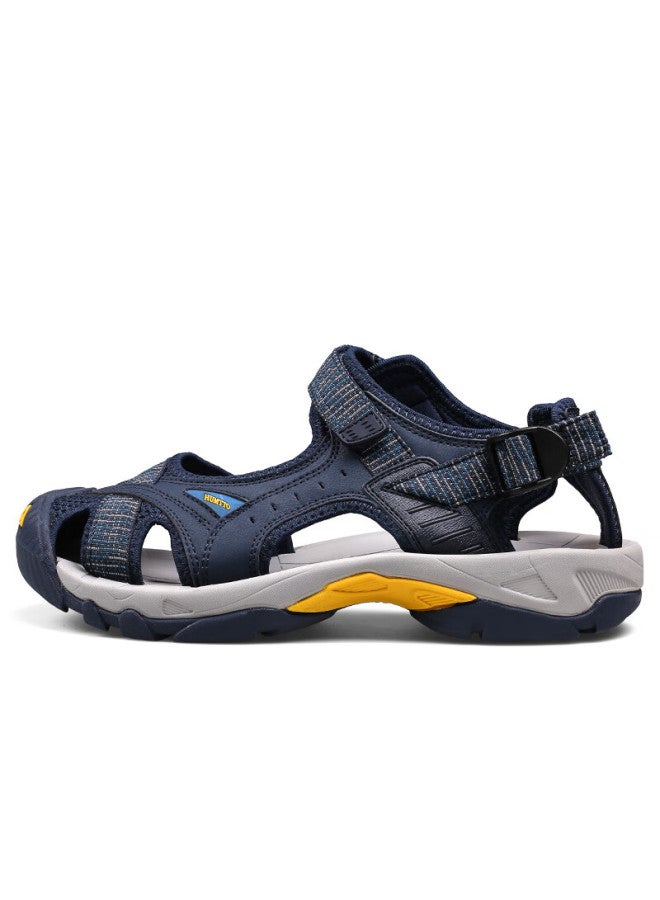 Humtto Summer Beach Sandals, Outdoor Camping And Stream Tracing Shoes, Men'S Lightweight Breathable Closed-Toe Sandals, Navy Blue, Size 41 - Image 2