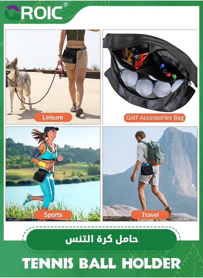 GROIC Tennis Ball Band Holder, Adjustable Pickleball Waist Pouch Holder, Mesh Waist Hip Ball Bag Pouch Carrier, Tennis Pickleballs Holding Accessory, Easy Holding 8 Pickle Balls or Tennis  - Image 5