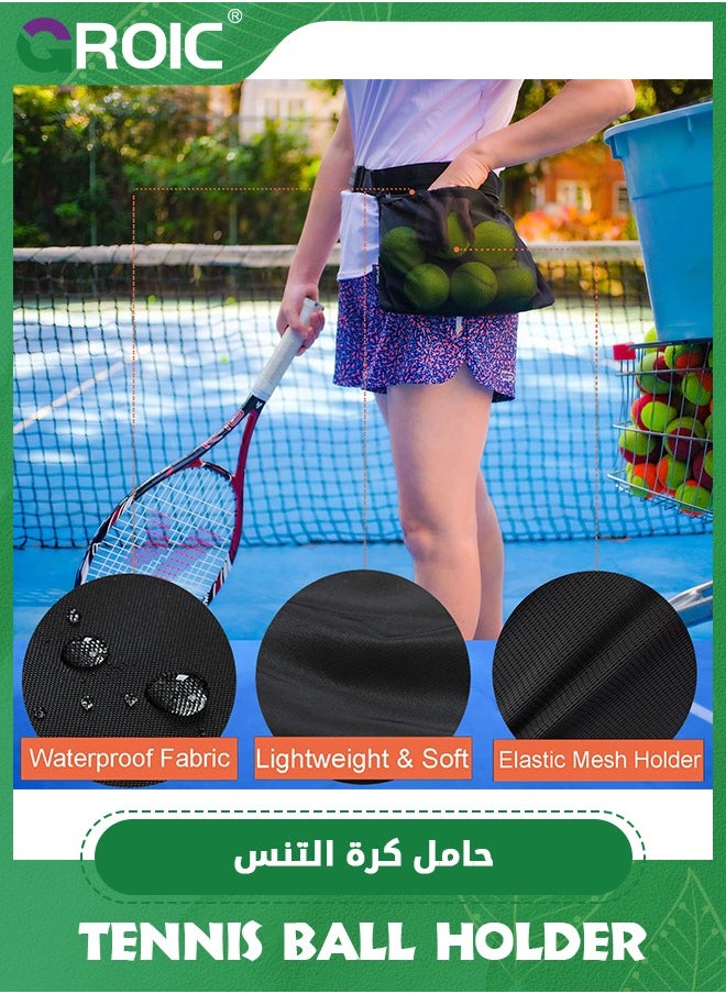 GROIC Tennis Ball Band Holder, Adjustable Pickleball Waist Pouch Holder, Mesh Waist Hip Ball Bag Pouch Carrier, Tennis Pickleballs Holding Accessory, Easy Holding 8 Pickle Balls or Tennis  - Image 2