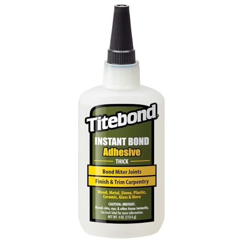 Titebond Instant Bond Thick Adhesive, 8-second Bond, Home Repair, Woodworking, Crafts, Moldings, Picture Frames, 4 oz. 6222 - Image 1