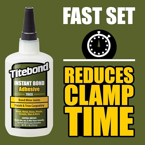 Titebond Instant Bond Thick Adhesive, 8-second Bond, Home Repair, Woodworking, Crafts, Moldings, Picture Frames, 4 oz. 6222 - Image 4