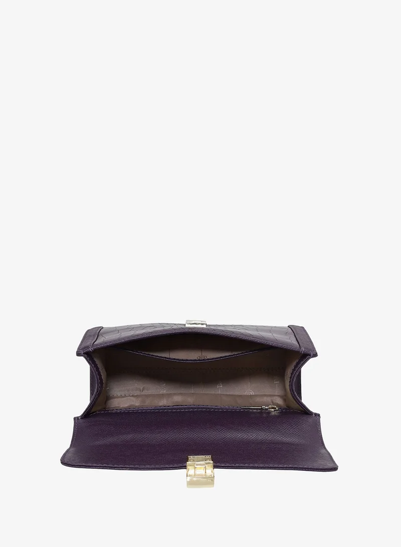 Da Milano  Small Franzy Croco Leather Shoulder Bag - Grapevine for Women | Best Price UAE