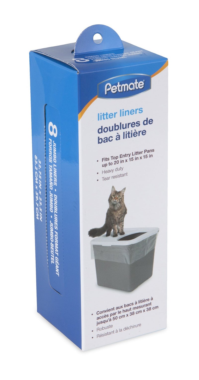 Petmate TOP ENTRY LITTER PAN LINERS Dark Grey 8 Count (Pack of 1) - Image 2
