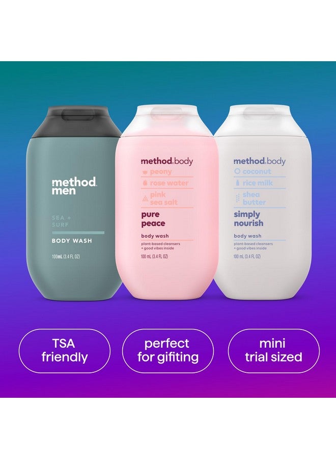 ميثود مجموعة هدايا غسول الجسم من ميثود، بيور بيس، سيمبلي نوريش، وسي + سيرف، زجاجات بحجم السفر 3.4 أونصة - Image 4